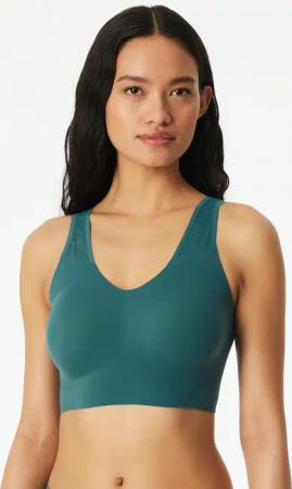 Schiesser Bustier "Invisible Soft Lace" herausnehmbare Pads, Spitzeneinsatz, V-Ausschnitt