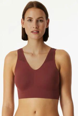 Schiesser Bustier "Invisible Soft Lace" herausnehmbare Pads, Spitzeneinsatz, V-Ausschnitt