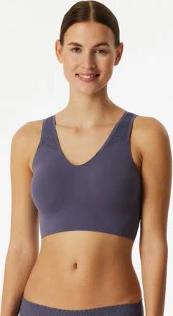 Schiesser Bustier Invisible Soft Lace herausnehmbare Pads, Spitzeneinsatz, V-Ausschnitt