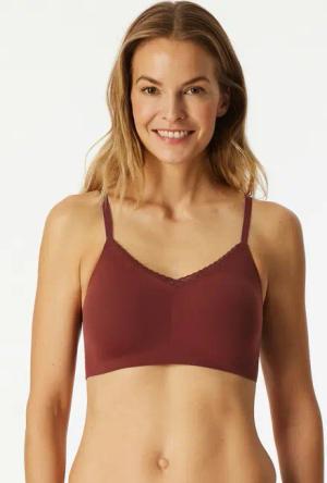 Schiesser Bustier Invisible Soft Lace herausnehmbare Pads, V-Ausschnitt, Spitze vorn, Lasercut-Abschlüsse