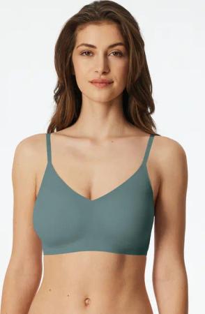 Schiesser Bustier "Invisible Soft" Mikrofaser, herausnehmbare Pads, V-Ausschnitt, Lasercut-Abschlüsse