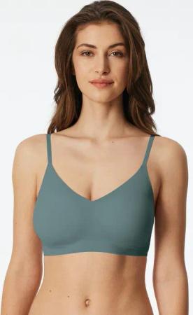 Schiesser Bustier Invisible Soft Mikrofaser, herausnehmbare Pads, V-Ausschnitt, Lasercut-Abschlüsse