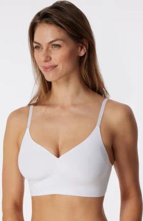 Schiesser Bustier "Invisible Soft" Mikrofaser, herausnehmbare Pads, V-Ausschnitt, Lasercut-Abschlüsse