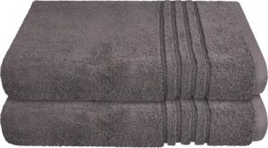 Schiesser Duschtücher Milano aus 100% Baumwolle mit eleganter Bordüre in Hoch-Tief-Optik, Frottier (Set, 2-St), Made in Green