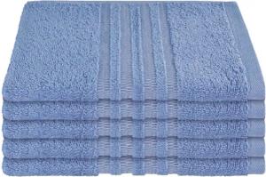 Schiesser Gästehandtücher Milano aus 100% Baumwolle mit eleganter Bordüre in Hoch-Tief-Optik, Frottier (Set, 5-St), Made in Green