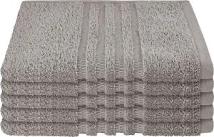 Schiesser Gästehandtücher Milano aus 100% Baumwolle mit eleganter Bordüre in Hoch-Tief-Optik, Frottier (Set, 5-St), Made in Green