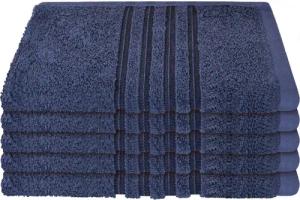 Schiesser Gästehandtücher Milano aus 100% Baumwolle mit eleganter Bordüre in Hoch-Tief-Optik, Frottier (Set, 5-St), Made in Green