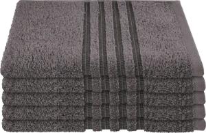 Schiesser Gästehandtücher Milano aus 100% Baumwolle mit eleganter Bordüre in Hoch-Tief-Optik, Frottier (Set, 5-St), Made in Green