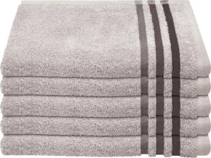 Schiesser Gästehandtücher Skyline Color aus 100 % Baumwolle mit eleganter Streifenbordüre, Frottier (Set, 5-St), MADE IN GREEN by OEKO-TEX®