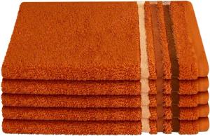 Schiesser Gästehandtücher Skyline Color aus 100 % Baumwolle mit eleganter Streifenbordüre, Frottier (Set, 5-St), MADE IN GREEN by OEKO-TEX®