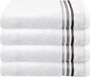 Schiesser Handtücher Skyline Color aus 100 % Baumwolle mit eleganter Streifenbordüre, Frottier (Set, 4-St), MADE IN GREEN by OEKO-TEX®