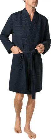 Schiesser Herren Bademantel blau unifarben