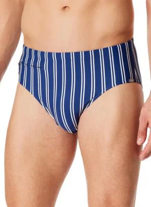 Schiesser Herren Badeslip blau Gestreift