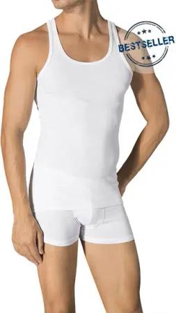 Schiesser Herren Feinripp Shirt weiß Reine Baumwolle unifarben