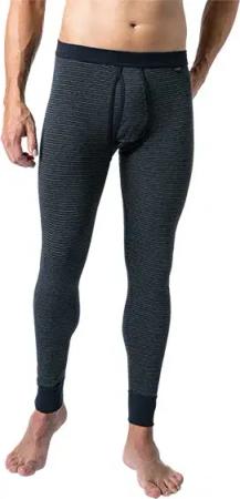 Schiesser Herren Lange Unterhose blau Reine Baumwolle Gestreift
