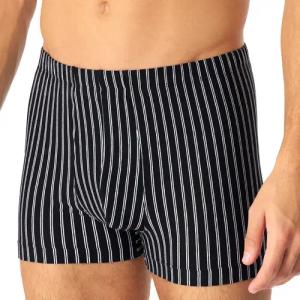 Schiesser Herren Shorts schwarz Baumwolle & Mix Gestreift