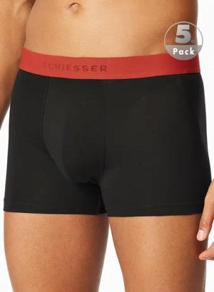 Schiesser Herren Shorts schwarz Baumwolle & Mix unifarben