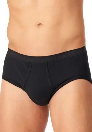 Schiesser Herren Slips schwarz Baumwolle unifarben