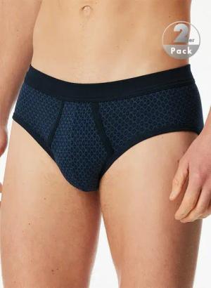 Schiesser Herren Sportslips blau Reine Baumwolle Gemustert