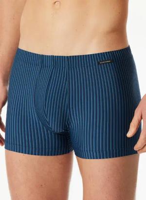 Schiesser Herren Trunk blau Mikrofaser gestreift