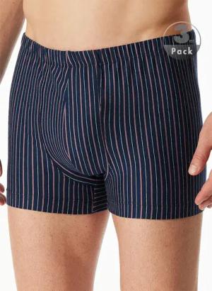 Schiesser Herren Trunks blau Baumwolle gestreift
