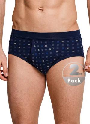 Schiesser Herren Unterwäsche blau Reine Baumwolle Gemustert