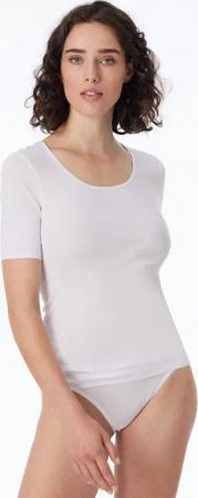 Schiesser Kurzarmshirt Luxury Rundhals-Ausschnitt, 1/2-Arm, Baumwolle, ohne störende Seitennähte