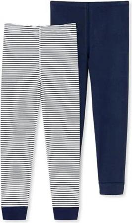 Schiesser Lange Unterhose 2er Set für Jungs in Blau Gr. 140