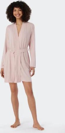 Schiesser Morgenmantel "Essentials", Kurzform, Single-Jersey, Kimono-Kragen, Gürtel, mit Kimono-Schnittform mit dezentem Glanz