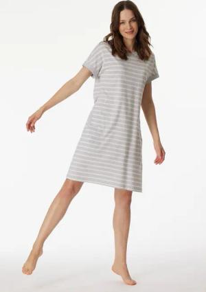 Schiesser Nachthemd "Casual Essentials" Seitennahttaschen mit garngefärbten Streifen und sportlichen Taschen