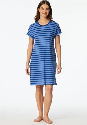 Schiesser Nachthemd "Casual Essentials" Seitennahttaschen mit garngefärbten Streifen und sportlichen Taschen