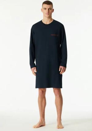 Schiesser Nachthemd Comfort Nightwear seitliche Schlitze, weich, Langarm, Single Jersey, Baumwolle