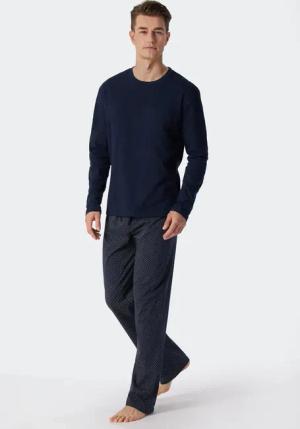 Schiesser Pyjama "Ebony" 2 tlg. mit rundem Halsausschnitt