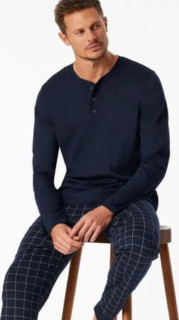 Schiesser Pyjama lang - Fine Interlock (2 tlg) bequeme Bündchen an