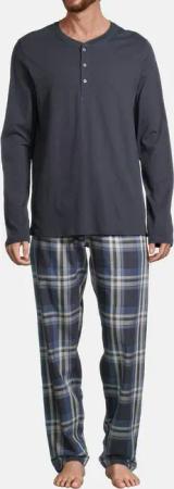 Schiesser Pyjama Night & Home (Set, 2 tlg) Schlafanzug - Baumwolle - Atmungsaktiv - Hose mit seitlichen Taschen