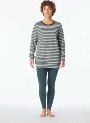 Schiesser Schlafanzug Casual Essentials (1 tlg) lang, warmes Frottee, bequeme Leggings