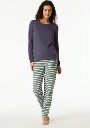 Schiesser Schlafanzug "Casual Essentials" 2 tlg. Baumwolle, Rundhalsausschnitt, langärmelig