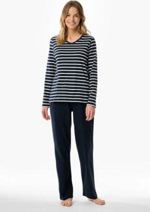 Schiesser Schlafanzug Casual Essentials (2 tlg) Baumwolle, V-Ausschnitt, langärmelig