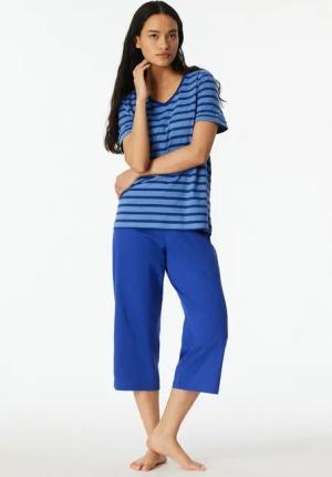 Schiesser Schlafanzug Casual Essentials mit modisch umgeschlagenen Ärmeln