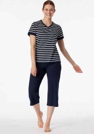 Schiesser Schlafanzug Casual Essentials mit modisch umgeschlagenen Ärmeln