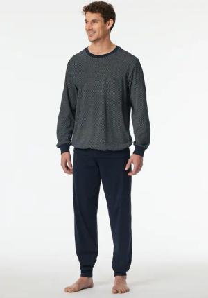 Schiesser Schlafanzug "Comfort Essentials" 2 tlg. mit gestreiftem Oberteil
