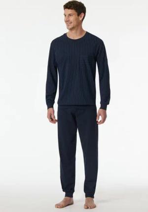 Schiesser Schlafanzug Comfort Essentials (2 tlg) mit gestreiftem Oberteil