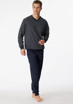 Schiesser Schlafanzug "Dark Sapphire" 2 tlg. mit klassischem Karo-Muster