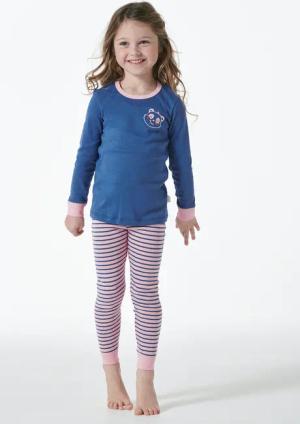 Schiesser Schlafanzug "Girls World" 2 tlg. mit farbigen Kontrastbündchen