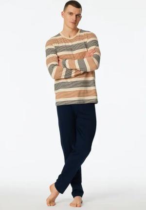 Schiesser Shorty "Casual Nightwear" 2 Rundhalsausschnitt und lange Ärmel, weiche Single-Jersey Qualität