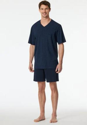 Schiesser Shorty Comfort Essentials (2 tlg) Brusttasche, V-Ausschnitt, Kurzarm, Baumwolle