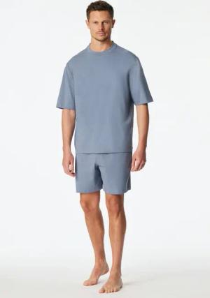 Schiesser Shorty "Modern Nightwear" 2 mit Rundhalsausschnitt und kurzem Arm, leichter Oversize-Fit