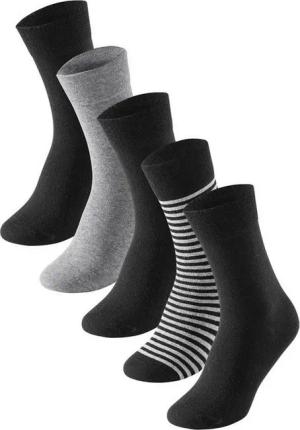 Schiesser Socken Tagessocke Crew Bluebird Stay Fresh schwarz/grau - 5 Paar
