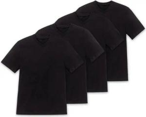 Schiesser T-Shirt (4-tlg) V-Ausschnitt, kurzarm, verstärkte Halsnaht, im 4er Pack