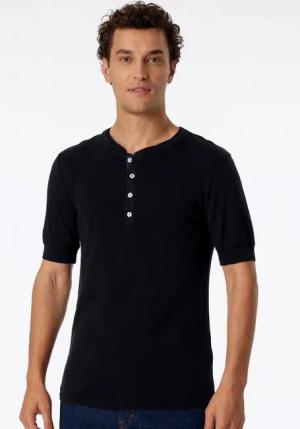 Schiesser T-Shirt Freizeit Revival Karl-Heinz Kurzarm schwarz Herren